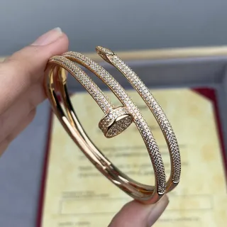 Cartier Juste un Clou Pavé Rose Gold-Tone Hinged Bracelet