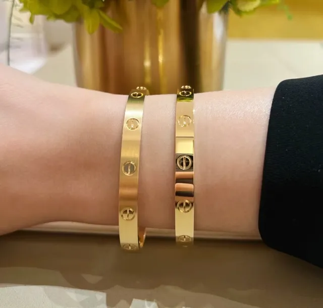 Cartier Love سوار ذهبي مظعج اللمس نقشة المسمار 8
