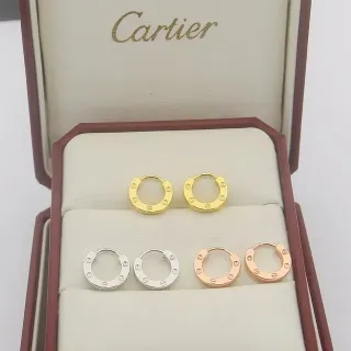 Cartier Amor Oro Plata Aros Articulados Detalle Motivo Tornillo Aretes
