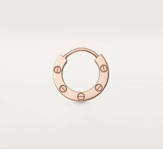 Cartier حب ذهب فضة دائرة مشبكة موتيف براغي تفصيل أقراط 8