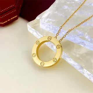 Cartier Love حلقة مفتوحة نقش المسمار قلادة ذهبية