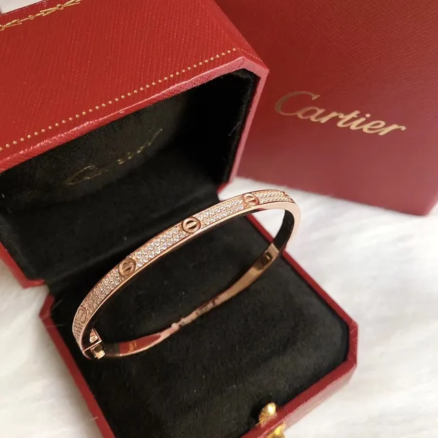 Cartier Love Brazaletes de Bisagra con Motivo de Tornillo Pavé-Set 2