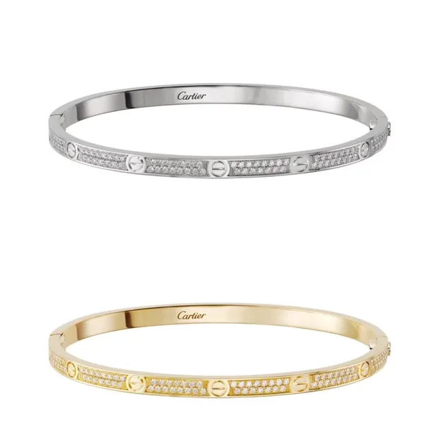Cartier Love Brazaletes de Bisagra con Motivo de Tornillo Pavé-Set 9