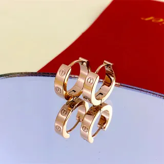 Cartier Love Rose Gold Screw-Motif Hinged Hoop Earrings