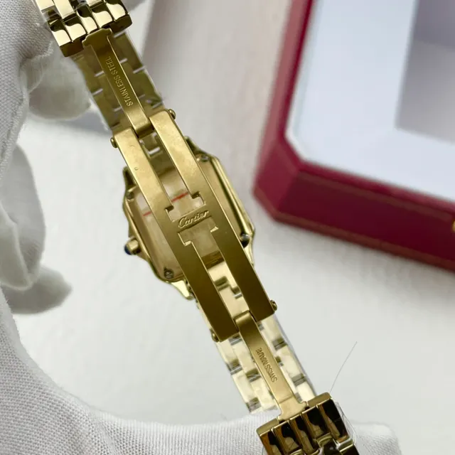 Cartier Panthère de Cartier Gold Tone White Dial Mechanical Watch 4