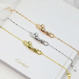 Cartier Panthère Gold Silver Panther Motif Pavé-Set Stones Bracelet