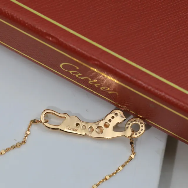 Cartier Panthère Or Argent Motif Panthère Pavé-Set Pierres Bracelet 3