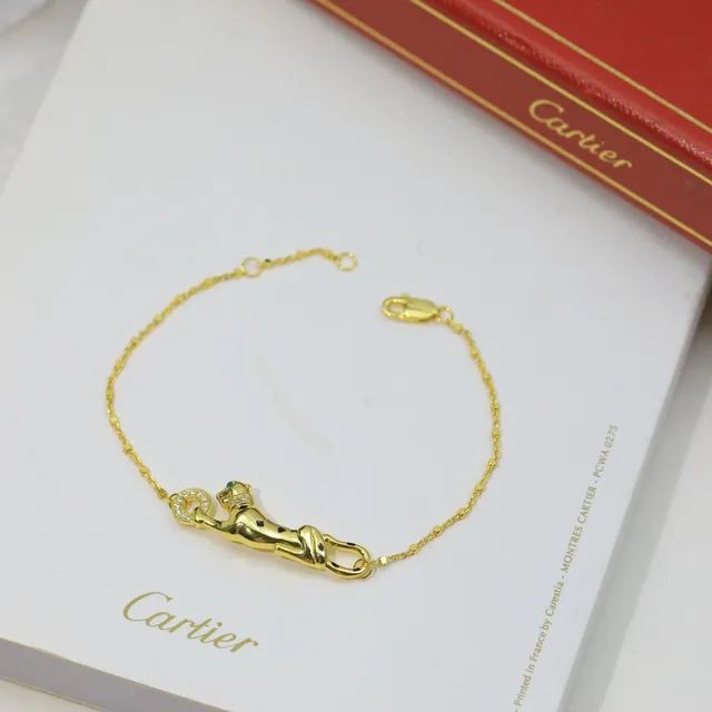 Cartier Panthère Or Argent Motif Panthère Pavé-Set Pierres Bracelet 5