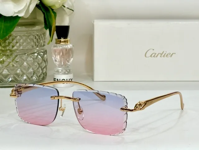 Cartier Panthère Rimless Gradient Blue Sunglasses 4
