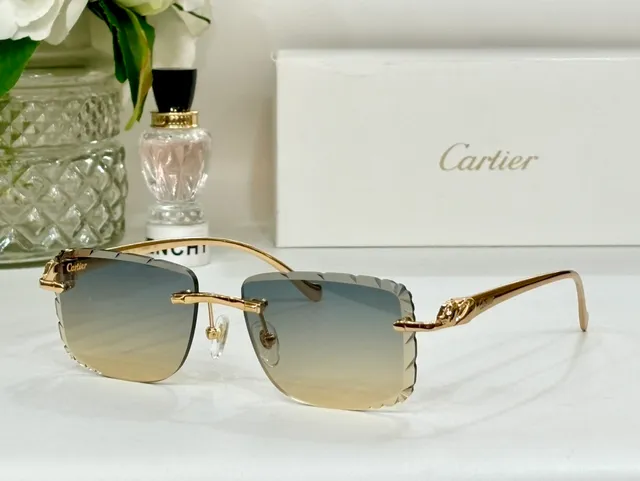 Cartier Panthère Rimless Gradient Blue Sunglasses 7