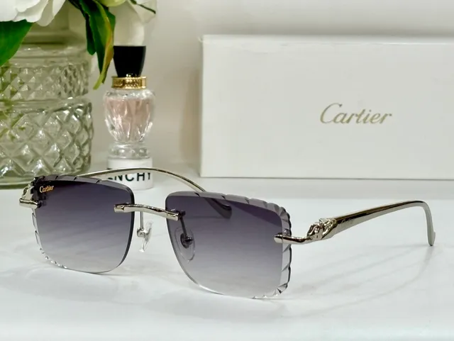 Cartier Panthère Rimless Gradient Blue Sunglasses 8