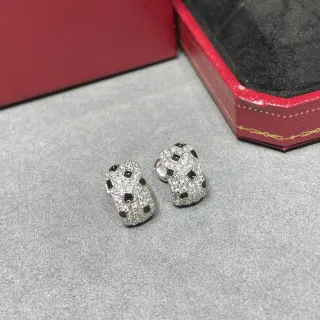 Cartier Pavé Geometric Black-Square Stud Earrings