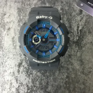Casio Baby-G ساعة رياضية رمادية وزرقاء تناظرية-رقمية
