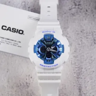 Casio Baby-G Blanco y Azul Reloj Deportivo Analógico-Digital