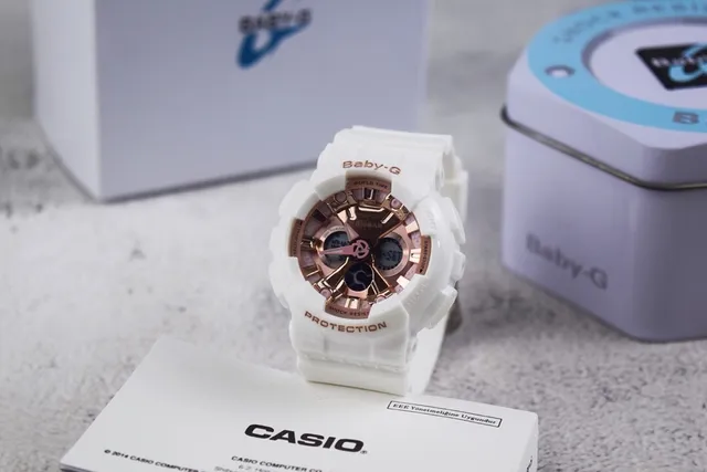 Casio Baby-G Branco e Dourado Rosa Relógio Esportivo 2