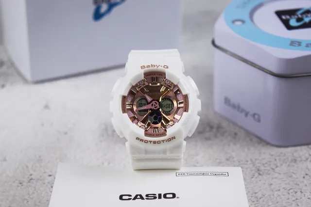 Casio Baby-G Branco e Dourado Rosa Relógio Esportivo 3
