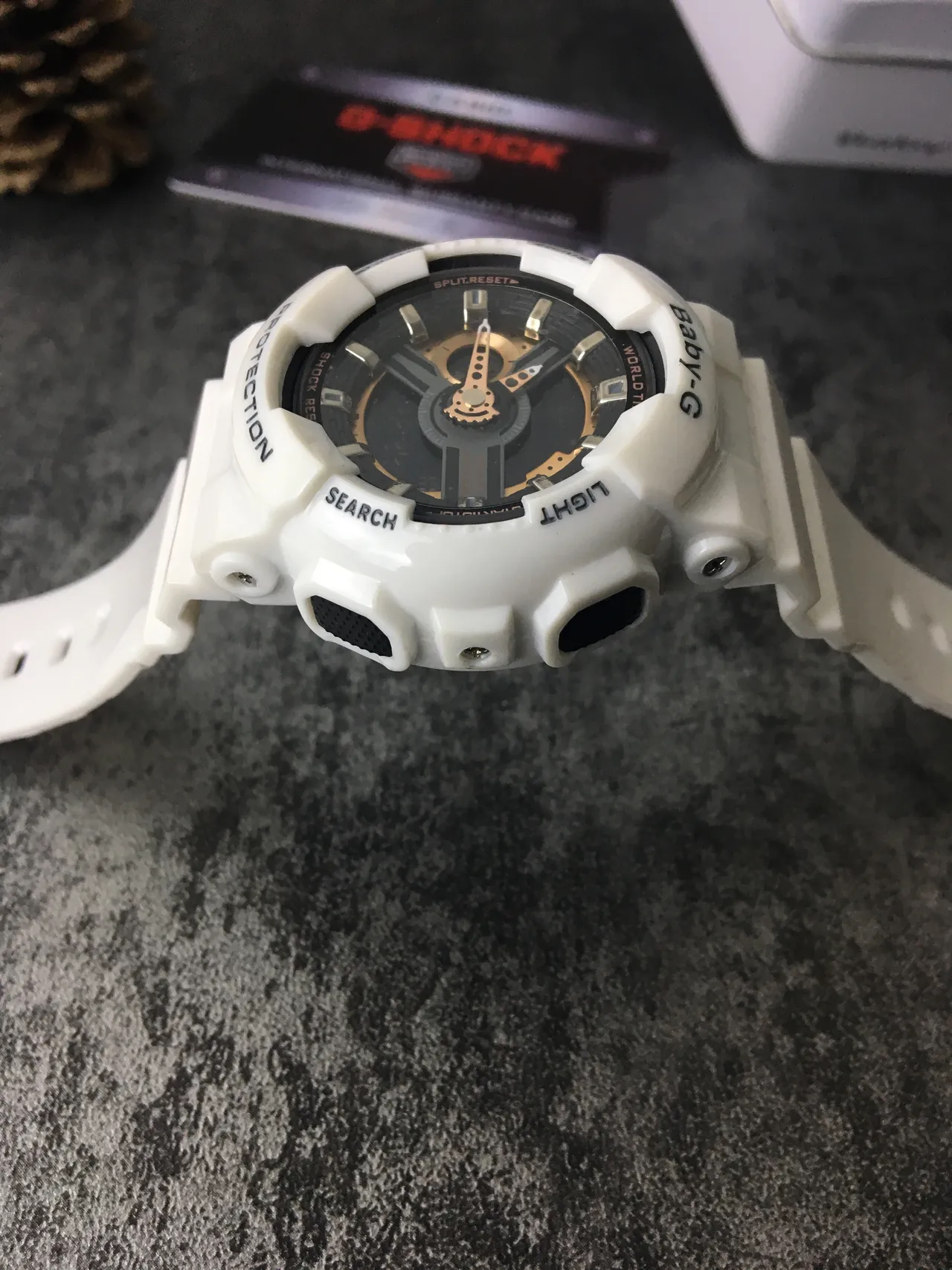 Casio Baby-G White Gold Resin Case Analog-Digital Dial Watch 4
