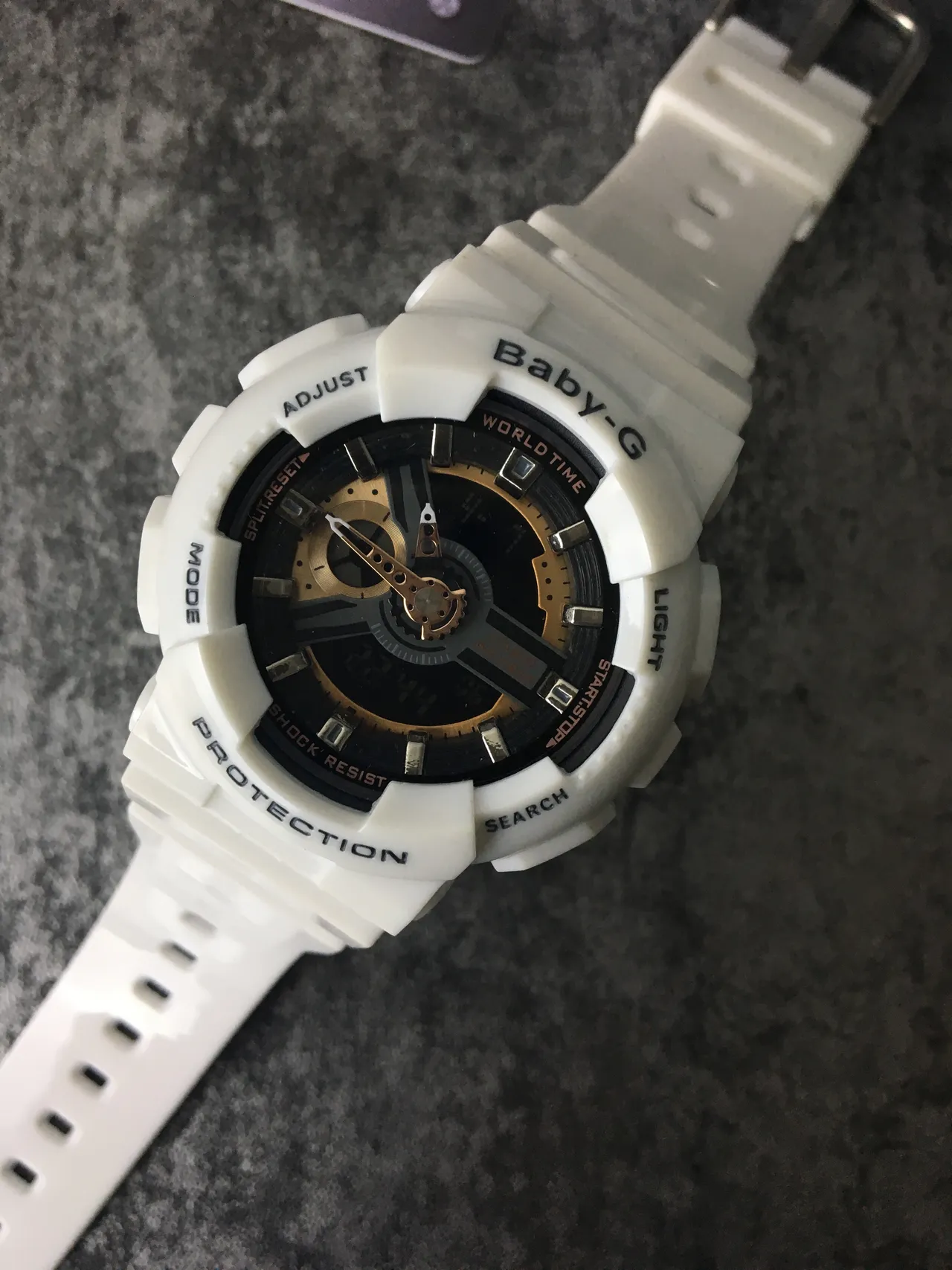 Casio Baby-G White Gold Resin Case Analog-Digital Dial Watch 5