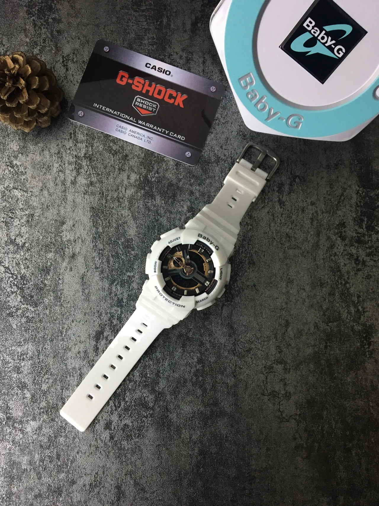 Casio Baby-G White Gold Resin Case Analog-Digital Dial Watch 6