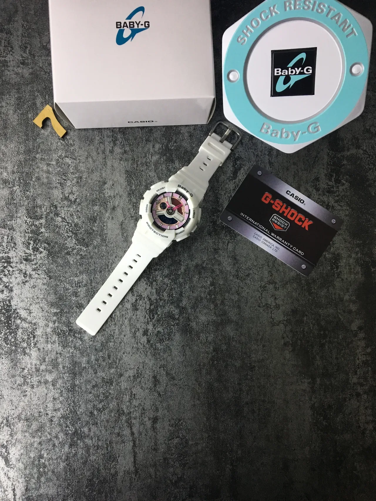 Casio Baby-G White Pink Chunky Resin Case Multi-Tone Dial Watch 6