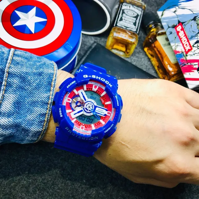 Casio Blue Red Analog-Digital Resin Case Watch 3
