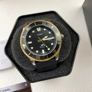 Casio Diver-Style Black Gold Dial Bezel Mechanical Watch