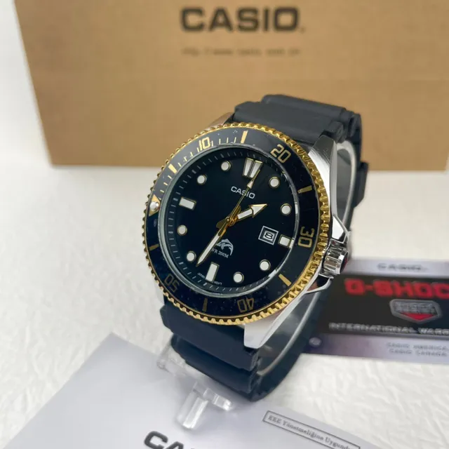 Casio Diver-Style Black Gold Dial Bezel Mechanical Watch 4