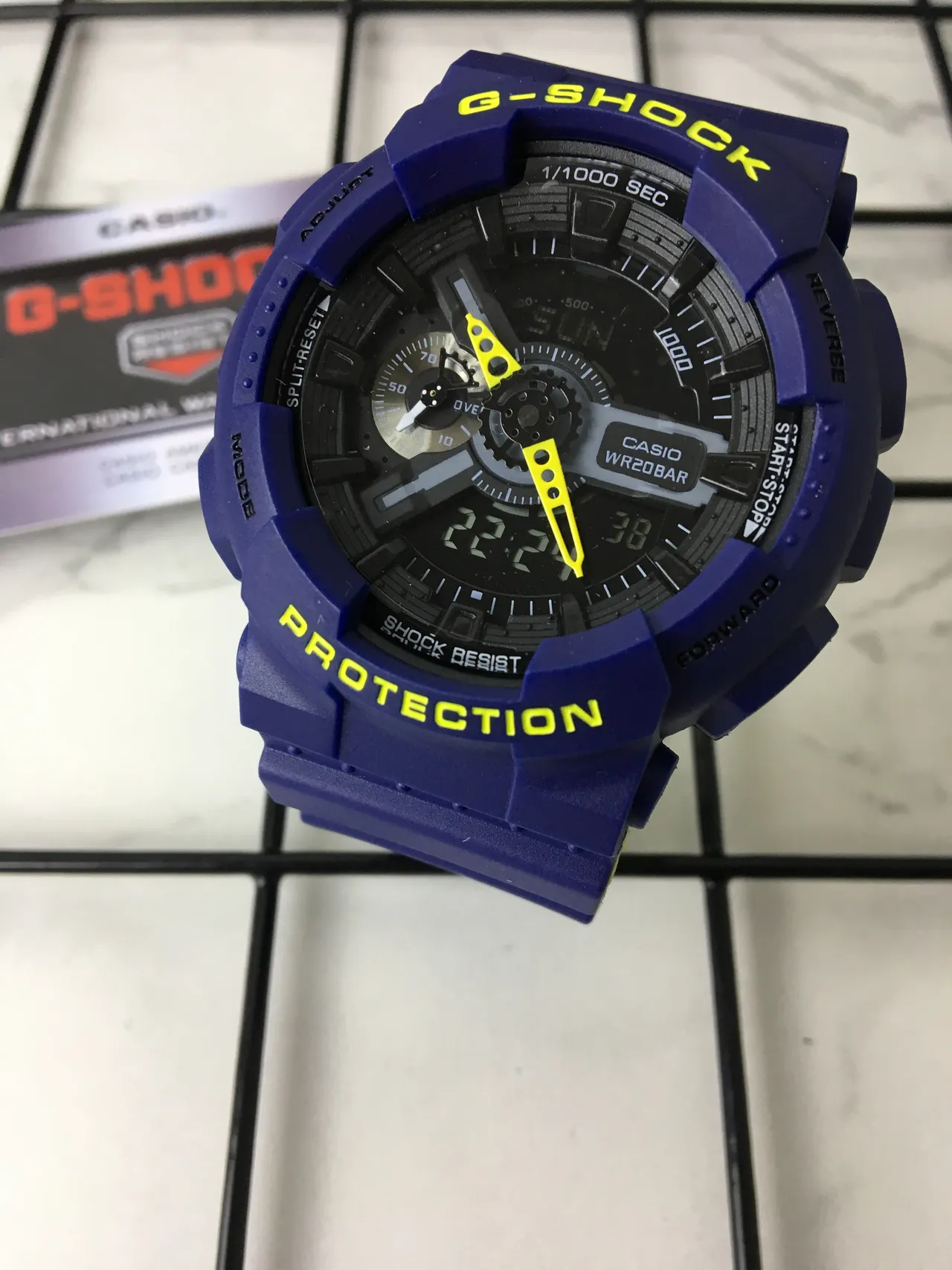 Casio G-Shock GA-100 Relógio Esportivo Azul e Amarelo 2