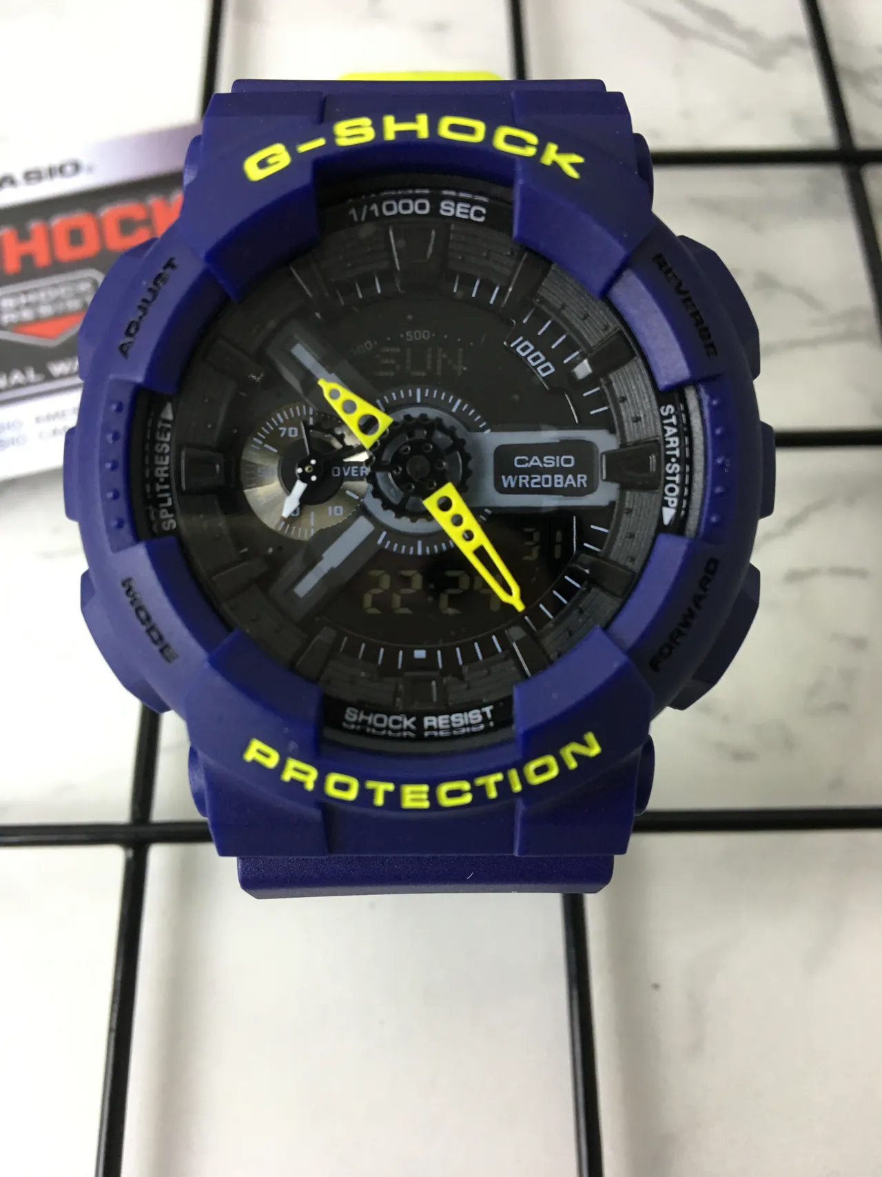 Casio G-Shock GA-100 Relógio Esportivo Azul e Amarelo 3