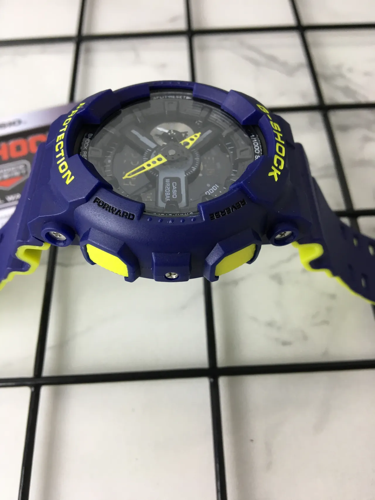 Casio G-Shock GA-100 Relógio Esportivo Azul e Amarelo 4