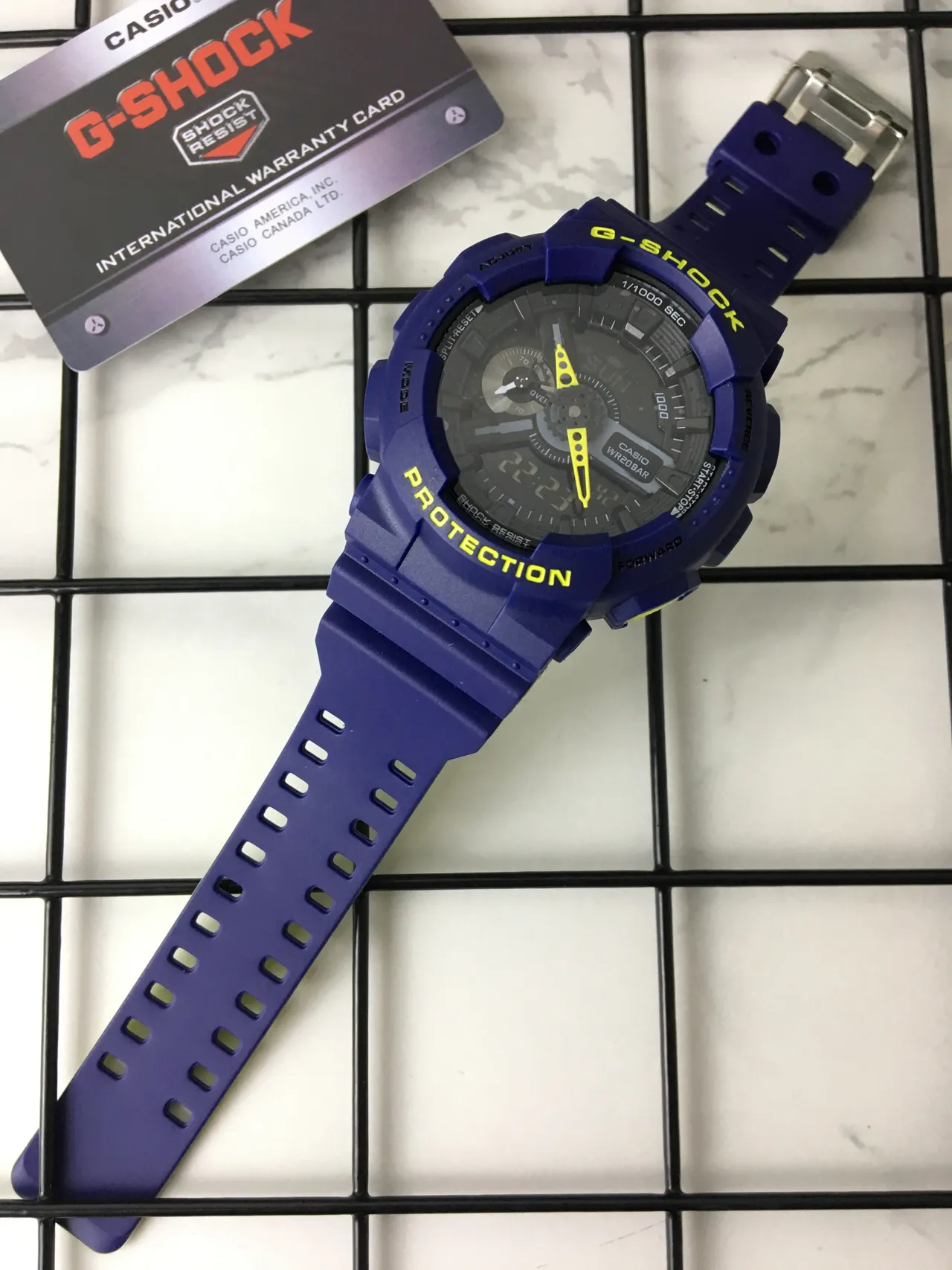 Casio G-Shock GA-100 Relógio Esportivo Azul e Amarelo 6