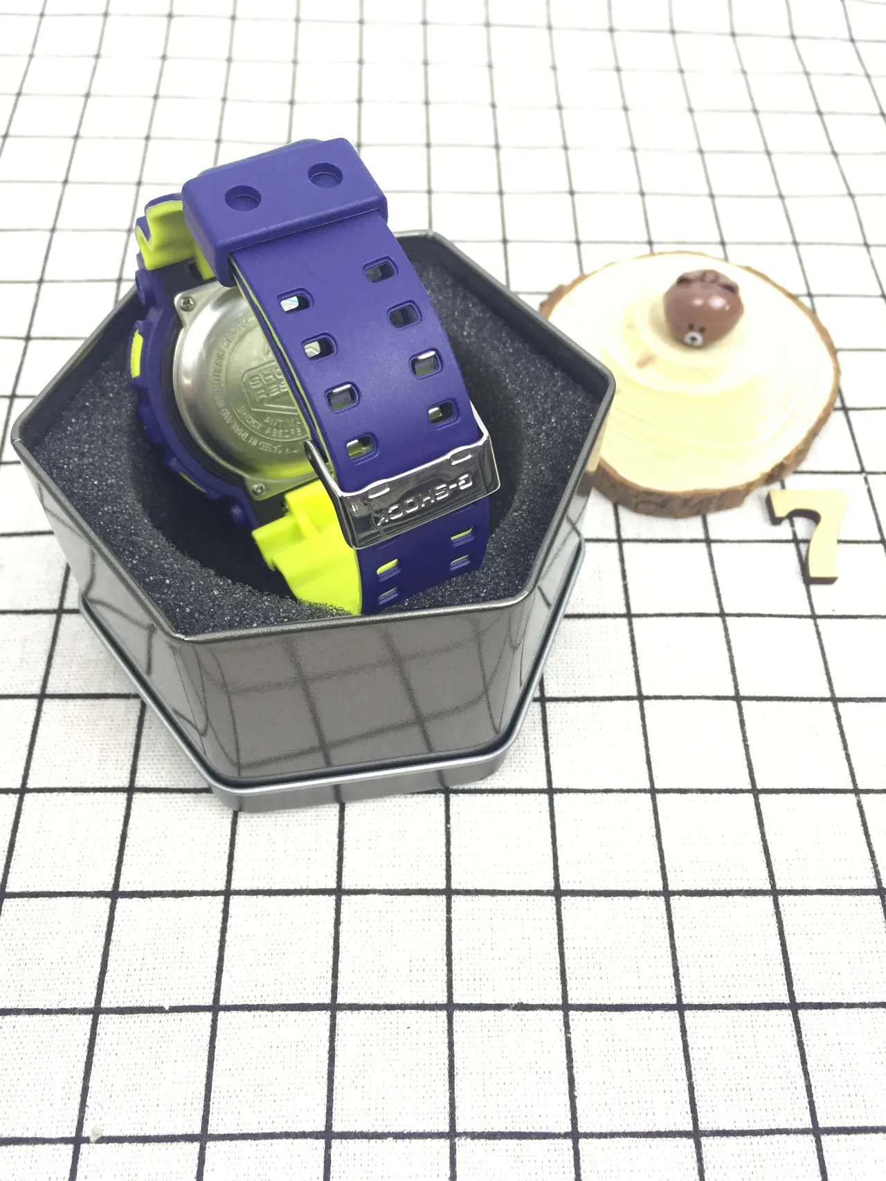 Casio G-Shock GA-100 Relógio Esportivo Azul e Amarelo 7