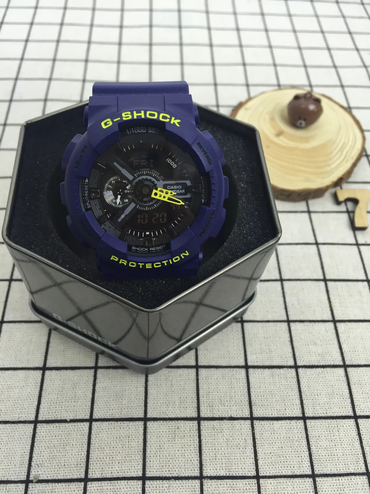 Casio G-Shock GA-100 Relógio Esportivo Azul e Amarelo 10