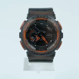 Casio G-Shock GA-100 Reloj Deportivo Negro Translúcido Naranja