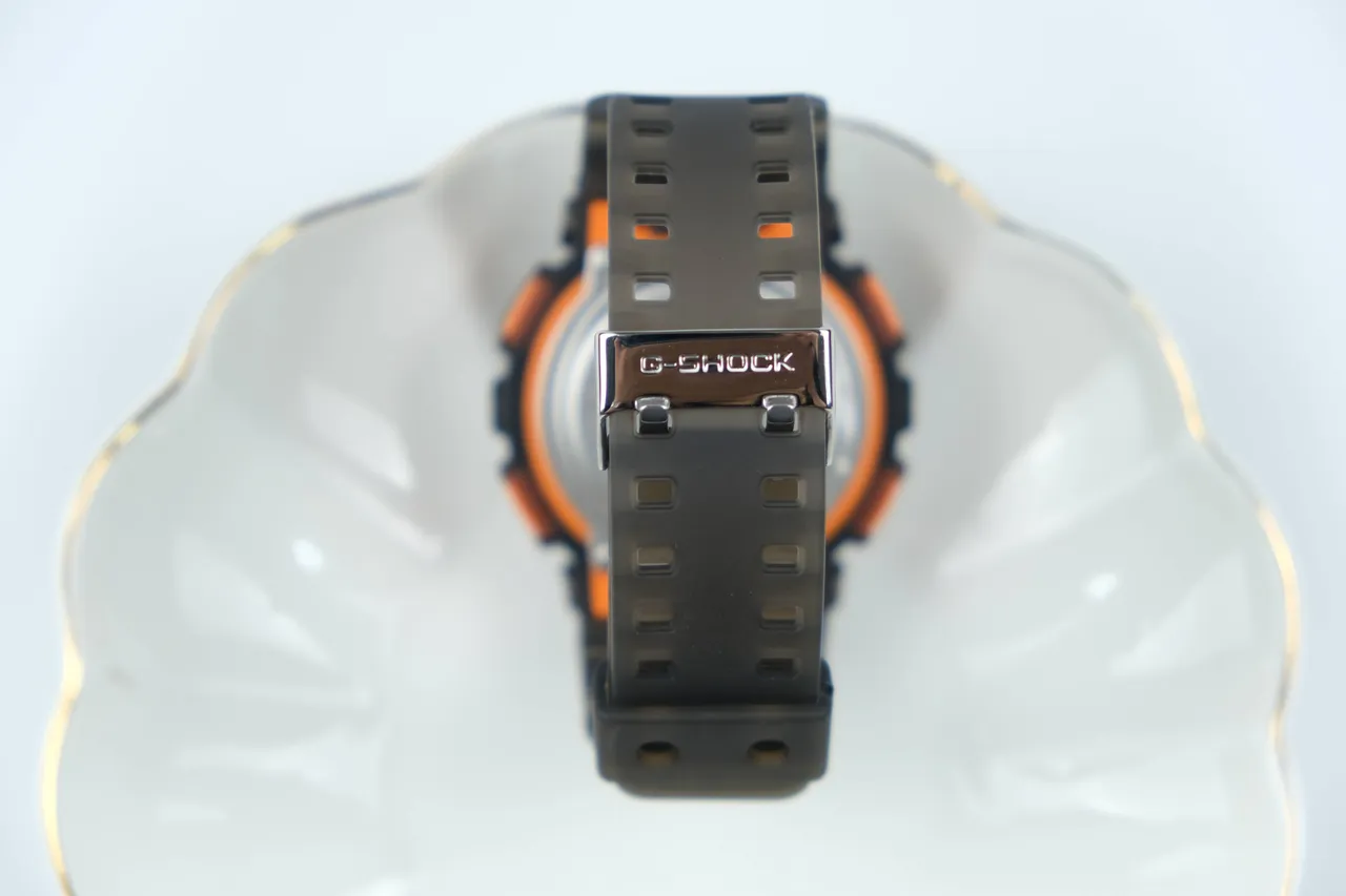 Casio G-Shock GA-100 ساعة رياضية أسود شفاف برتقالي 3