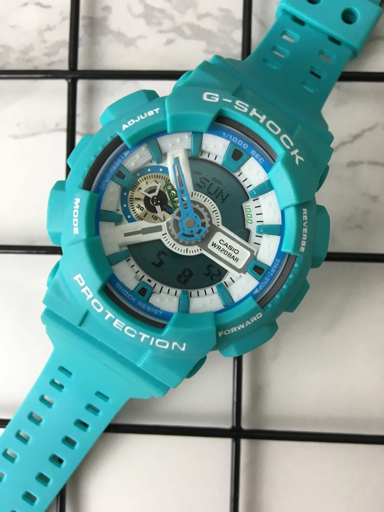 Casio G-Shock GA-100 Turquoise Sports Watch 5