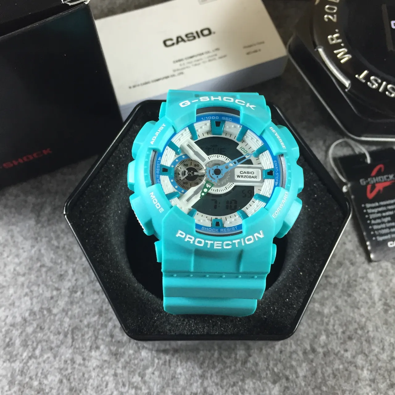 Casio G-Shock GA-100 Turquoise Sports Watch 13