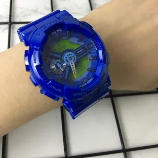 Casio G-Shock GA-110 Montre Sportive Translucide Bleu Vert Lime