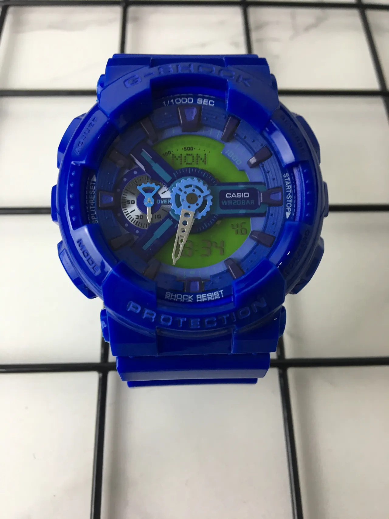 Casio G-Shock GA-110 Translucent Blue Lime Green Sports Watch 3
