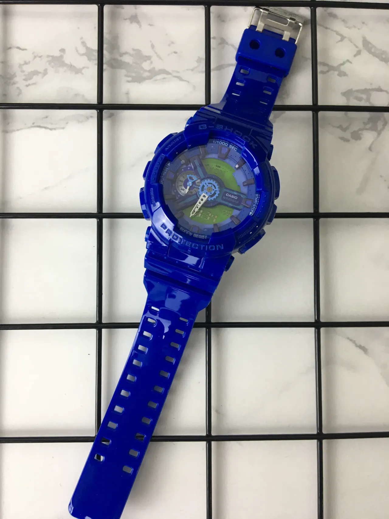 Casio G-Shock GA-110 Translucent Blue Lime Green Sports Watch 6