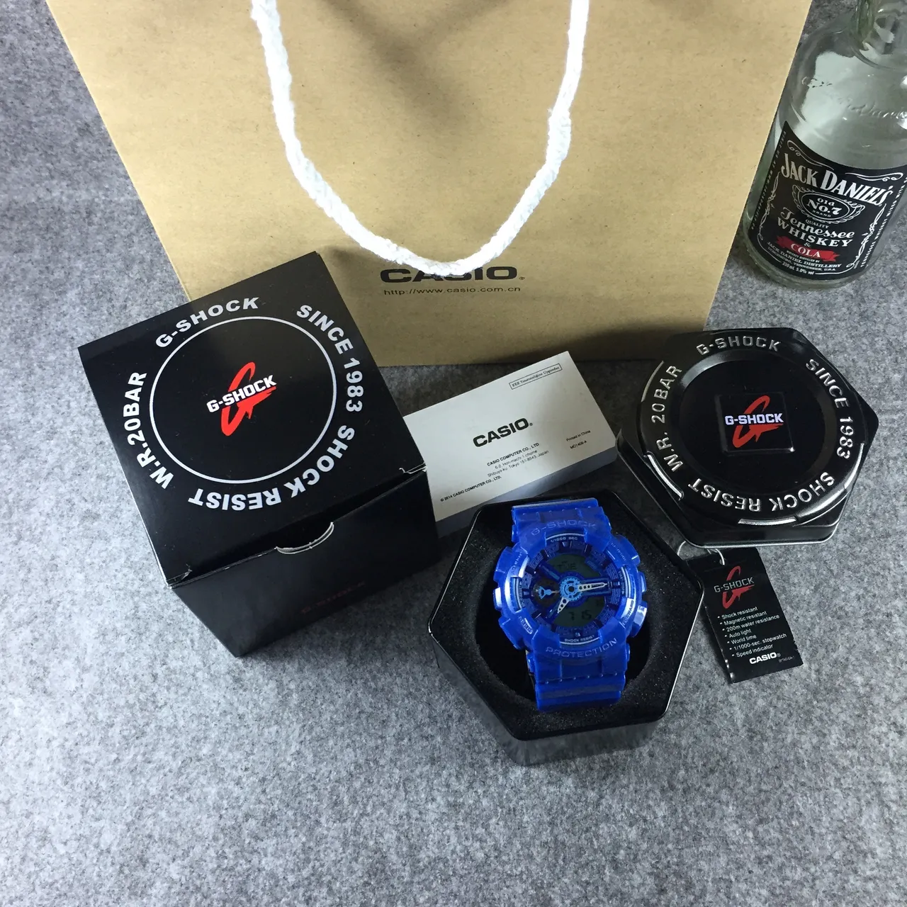 Casio G-Shock GA-110 Translucent Blue Lime Green Sports Watch 7