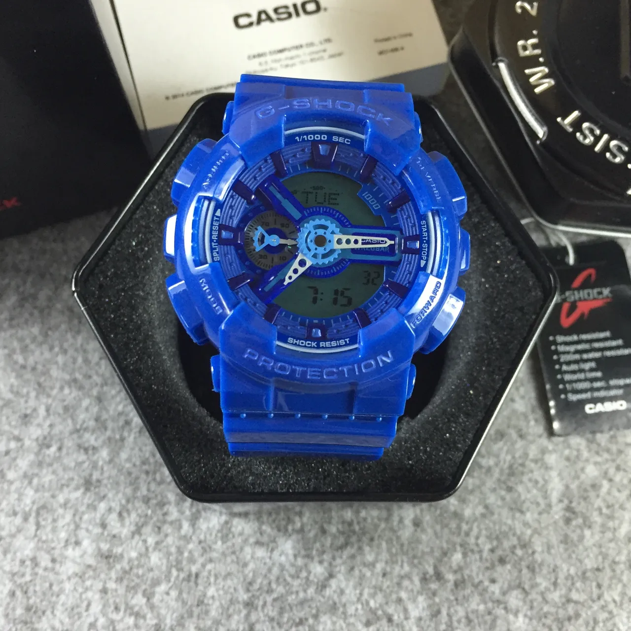 Casio G-Shock GA-110 Translucent Blue Lime Green Sports Watch 13