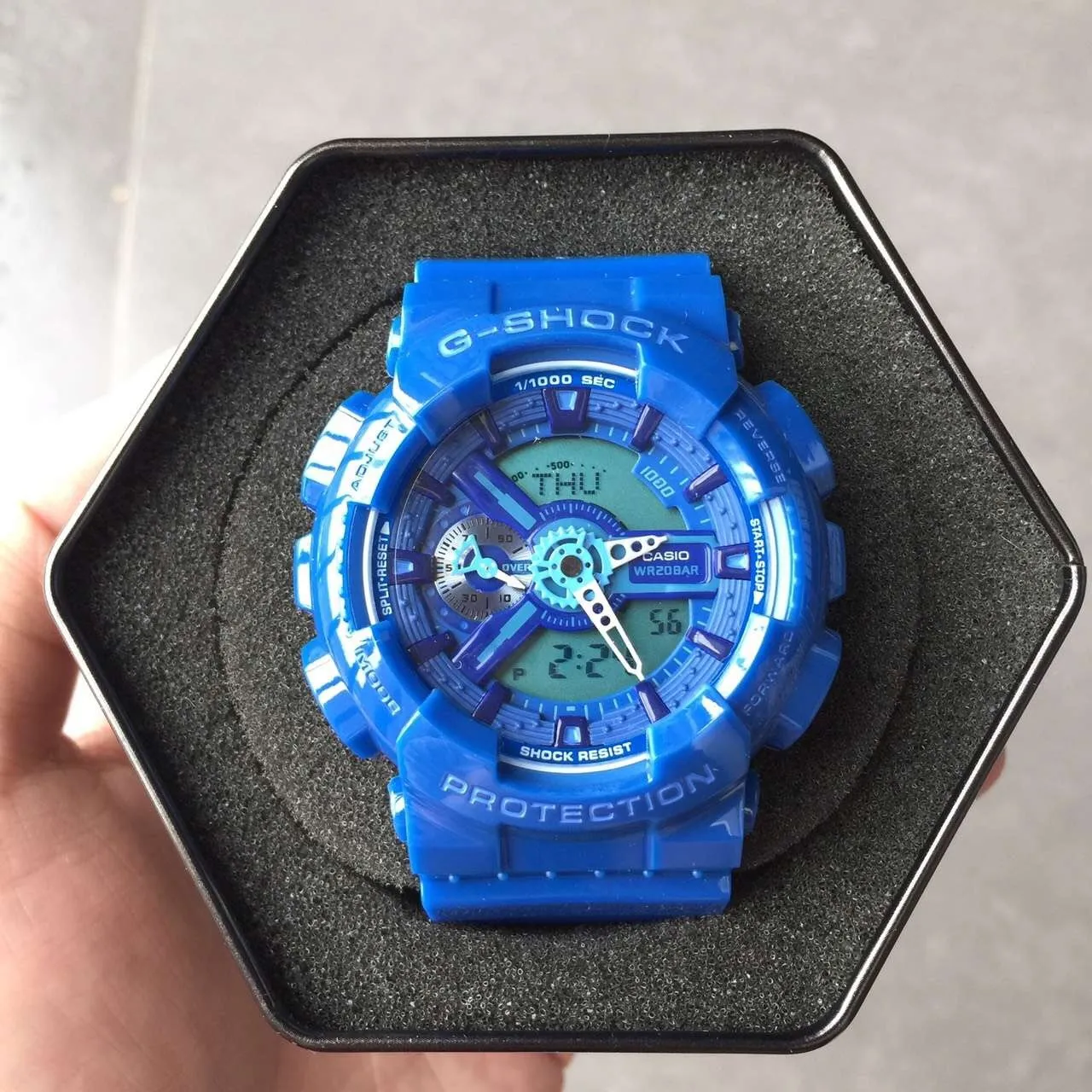 Casio G-Shock GA-110 Translucent Blue Lime Green Sports Watch 14