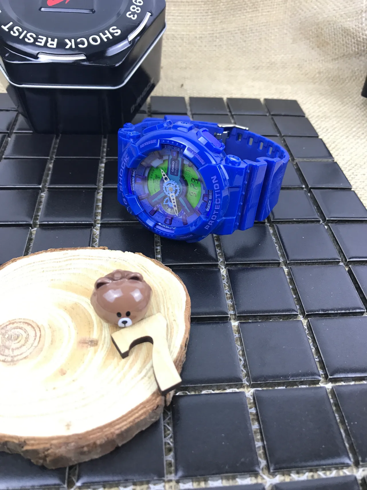 Casio G-Shock GA-110 Translucent Blue Lime Green Sports Watch 16