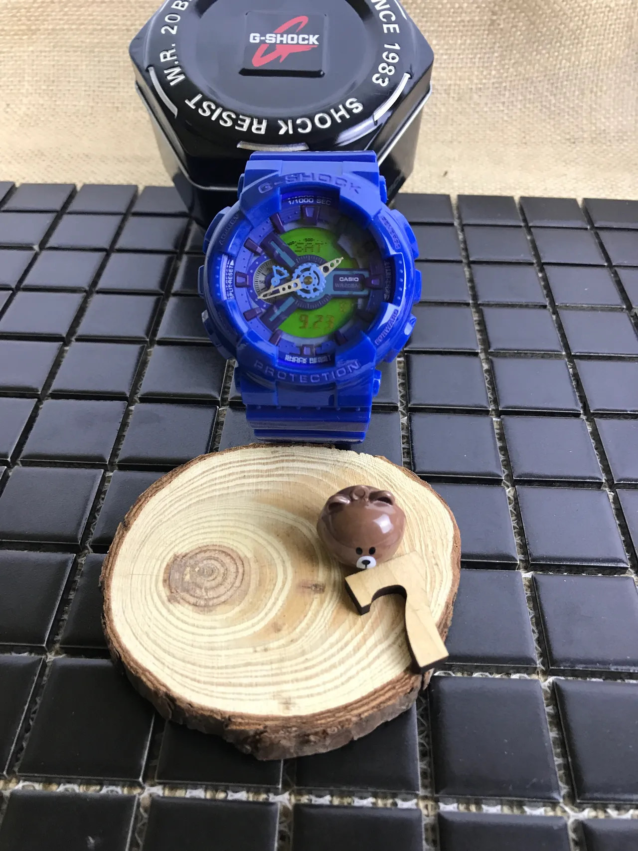 Casio G-Shock GA-110 Translucent Blue Lime Green Sports Watch 18