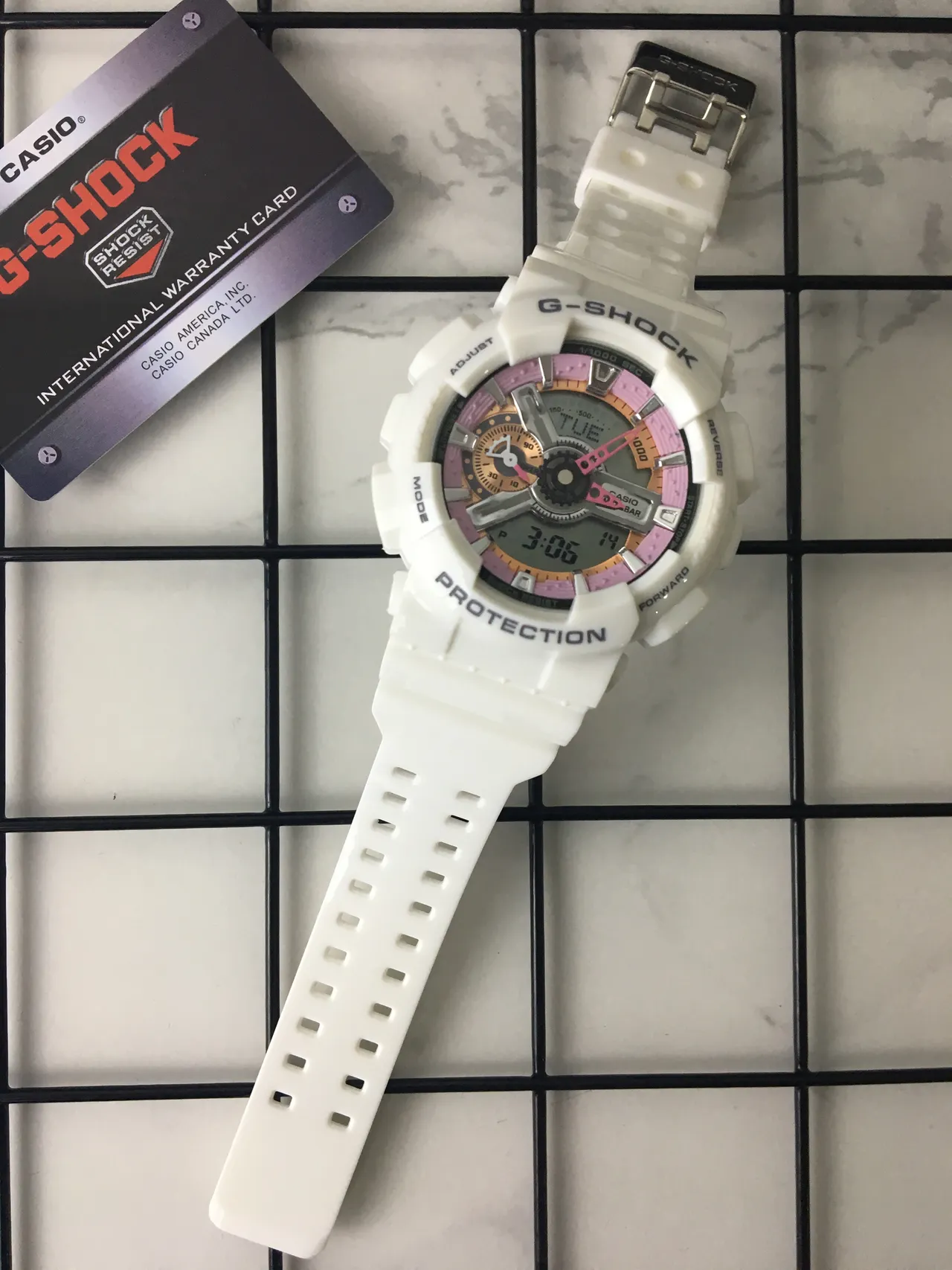 Casio G-Shock GA-110 White and Pink Sports Watch 6