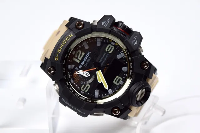 Casio G-Shock Mudmaster Black Beige Rugged Multi-Sensor Case Camouflage Strap Watch 5