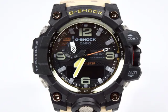 Casio G-Shock Mudmaster Black Beige Rugged Multi-Sensor Case Camouflage Strap Watch 7