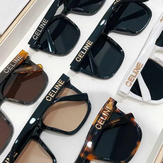 Celine CT-01 Black Brown Square-Frame Thick Acetate Front Sunglasses 4