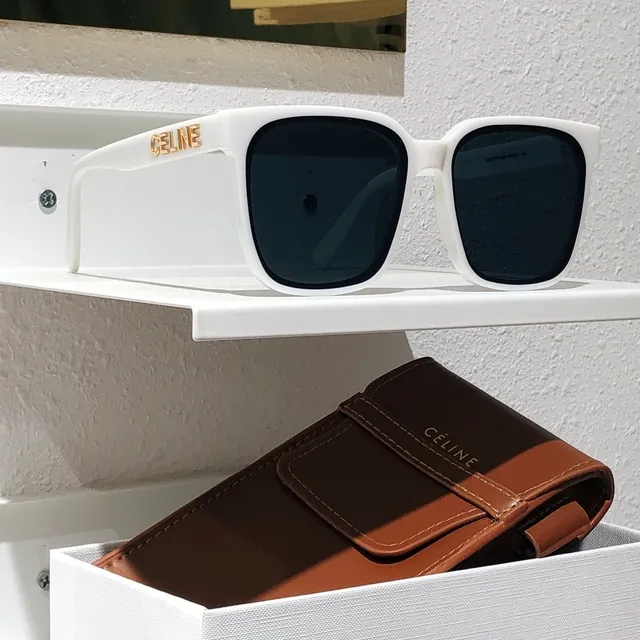 Celine CT-01 Black Brown Square-Frame Thick Acetate Front Sunglasses 7